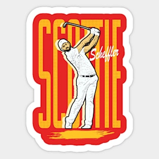 Scottie Scheffler comic vintage art FAN MADE Sticker